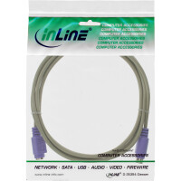 InLine® PS/2 Cable male to female grey / purple 3m