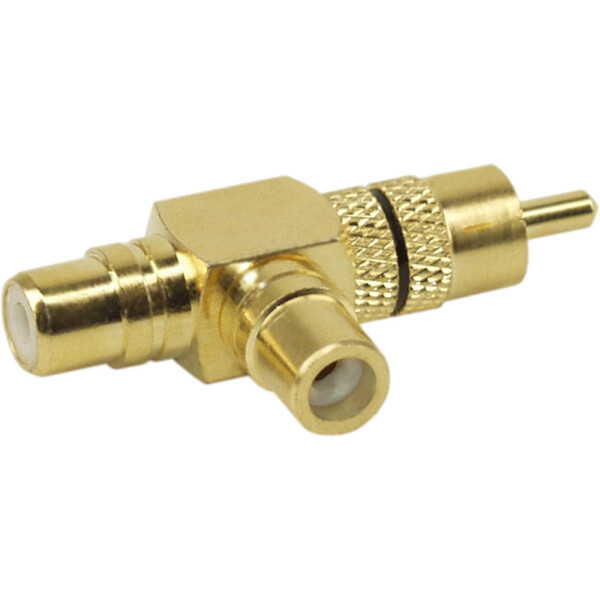 InLine® Audio Adapter RCA male to 2x RCA female black gold plated 90°