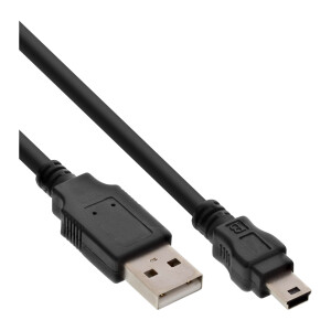 InLine® USB 2.0 Mini Cable USB Type A male / Mini B male, 5pin, black, 3m