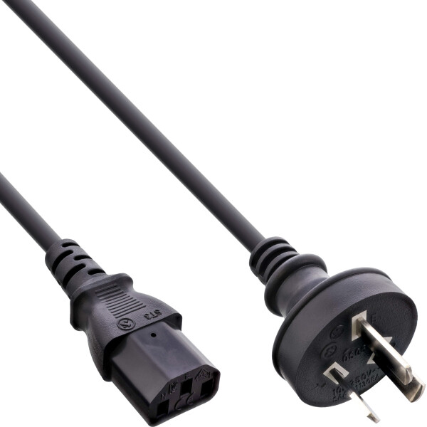 InLine® power cable, Australia to 3pin IEC C13 male, 1.8m