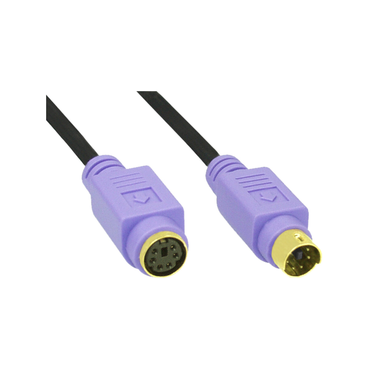 PS/2 cable, InLine®, M/F, black/purple, golden...
