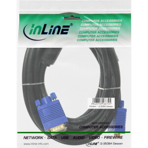 InLine® S-VGA Kabel Premium, 15pol HD Stecker / Stecker, schwarz, 3m