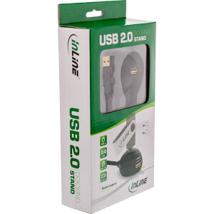 InLine® USB 2.0 Verlängerung, Stecker / Buchse, Typ A, schwarz, mit Standfuss, 5m