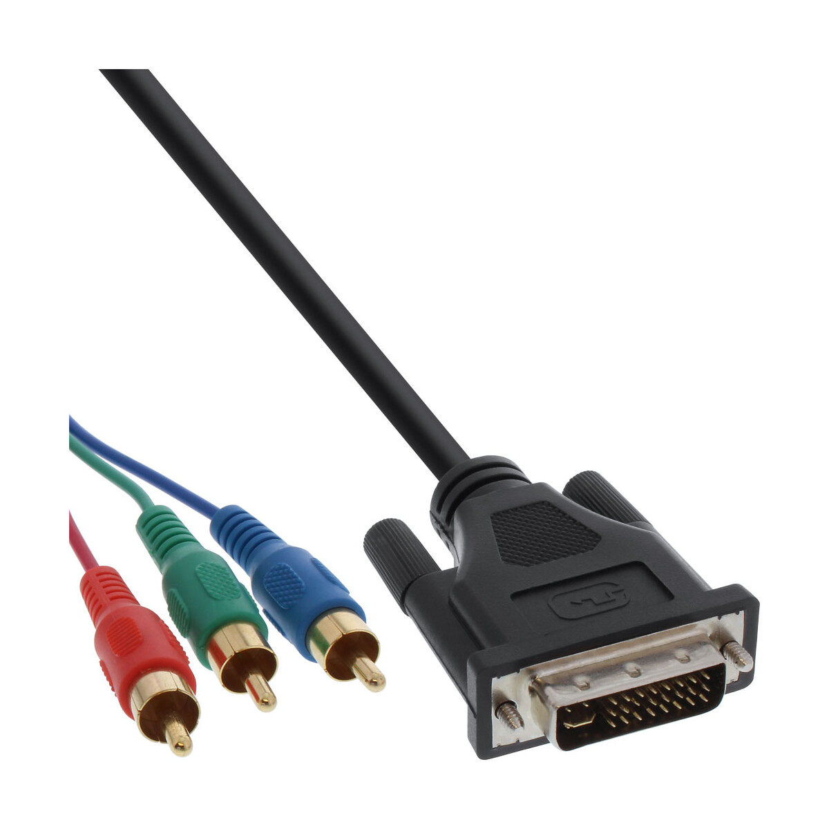 InLine® DVI-I Cable 24+5 male to 3x RCA male RGB 1m