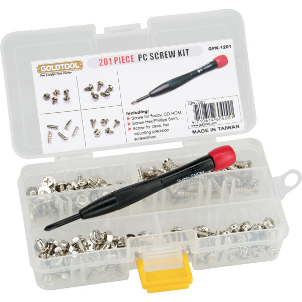 InLine® Screw Set with Screwdriver 201 pcs.