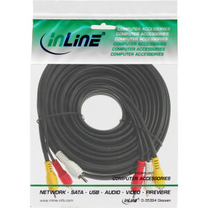 InLine® Cinch Kabel, Audio/Video 3x Cinch, Stecker / Stecker, 1,5m