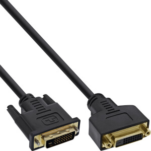 InLine® DVI-D Verlängerung Premium, digital 24+1 Stecker / Buchse, Dual Link, 2m