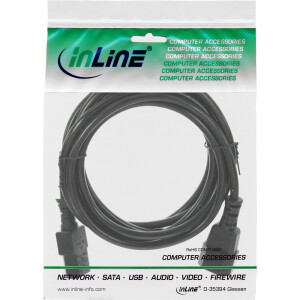 InLine® cold device extension, C13 / C14, black, 2m