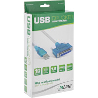 InLine® USB zu 25pol parallel, Drucker-Adapterkabel, 1,8m