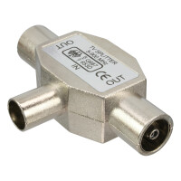 InLine® Antenne T-Verteiler für Radio, 1x Koax Stecker an 2x Koax Buchse