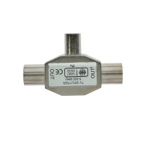 InLine® Antenne T-Verteiler für Radio, 1x Koax Stecker an 2x Koax Buchse