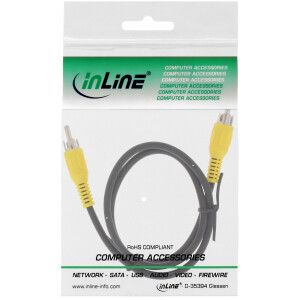 InLine® Cinch Kabel, Video, 1x Cinch Stecker / Stecker, Steckerfarbe gelb, 5m