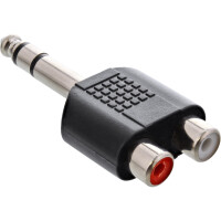 InLine® Audio Adapter, 6,3mm Klinke Stecker auf 2x Cinch Buchse, Stereo