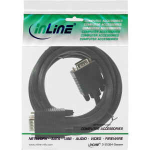 InLine® S-VGA Kabel, 15pol HD Stecker / Stecker, schwarz, 3m