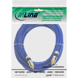 InLine® Cinch Kabel AUDIO, PREMIUM, 1x Cinch Stecker / Stecker, 5m