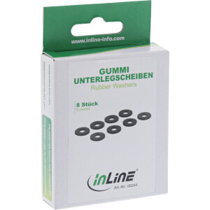 InLine® Gummi Unterlegscheiben, zur Festplatten-Entkopplung, 8 Stück