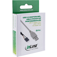 InLine® USB 2.0 Adapter Cable USB Type A male / Pin Header male, 0.40m