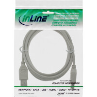 InLine® USB 2.0 Verlängerung, Stecker / Buchse, Typ A, beige/grau, 5m