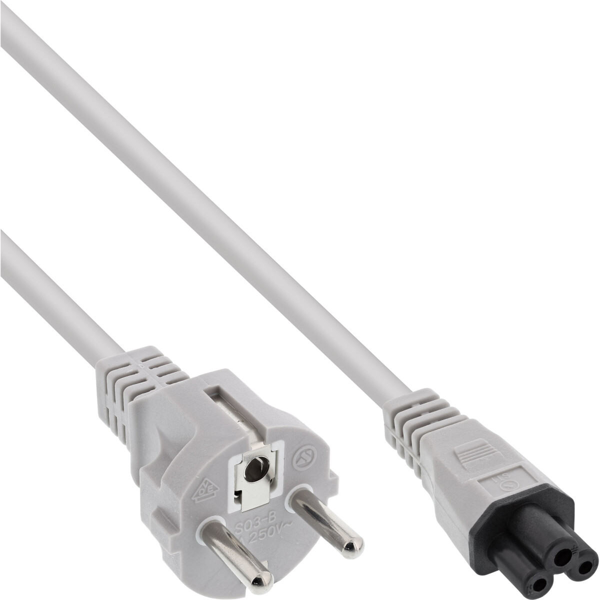 InLine®, AC power cord, for notebook, grey, 1.8m