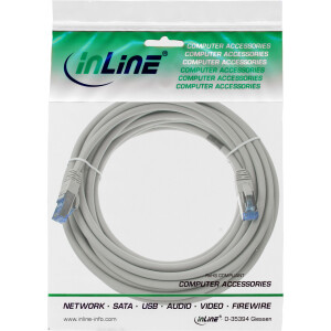 InLine® Patch Cable S/FTP PiMF Cat.6A halogen free 500MHz grey 10m