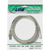 InLine® Patchkabel, S/FTP (PiMf), Cat.6A, halogenfrei, grau, 1m