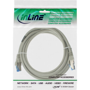 InLine® Patch Cable S/FTP PiMF Cat.6A halogen free 500MHz grey 3m