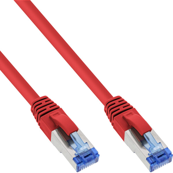 InLine® Patchkabel, S/FTP (PiMf), Cat.6A, halogenfrei, rot, 10m