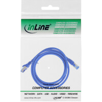 InLine® Patchkabel, S/FTP (PiMf), Cat.6A, halogenfrei, blau, 1m