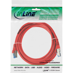 InLine® Patchkabel, S/FTP (PiMf), Cat.6A, halogenfrei, rot, 2m