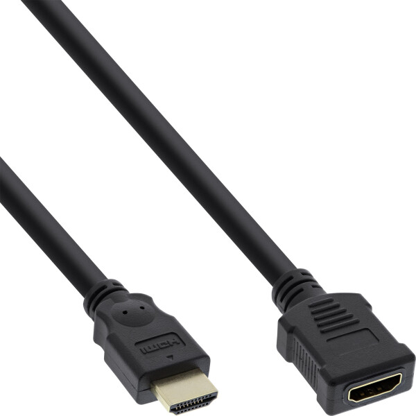 InLine® HDMI Verl., HDMI-High Speed, ST / BU, schwarz, vergoldete Kontakte, 5m