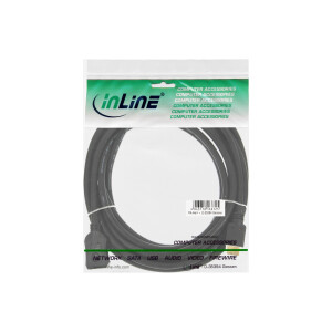 InLine® HDMI Verl., HDMI-High Speed, ST / BU, schwarz, vergoldete Kontakte, 5m