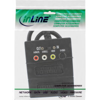 InLine® Scart Adapter Cable Scart male to 2x female + 3x RCA jack + 1x S-VHS