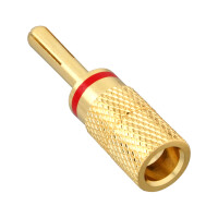 InLine® Banana Plug male gold plated red color coded for 4mm Cabling