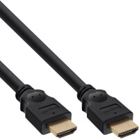 InLine® HDMI cable, High Speed HDMI® Cable, M/M, black, golden contacts, 1m