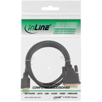 InLine® HDMI-DVI Kabel, vergoldete Kontakte, HDMI ST auf DVI 18+1 ST, 3m