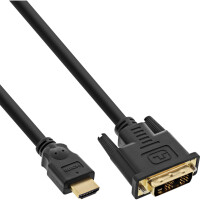 InLine® HDMI-DVI Kabel, vergoldete Kontakte, HDMI ST auf DVI 18+1 ST, 5m