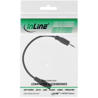 InLine® Klinken Adapterkabel 4pol. 2,5mm Stecker -> 4pol. 3,5mm Buchse, 0,2m