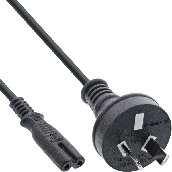 InLine® Netzkabel, Netzstecker Australien auf Euro 8 C7 Stecker, 1,8m