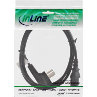 InLine® Netzkabel, Netzstecker Israel auf Kaltgerätestecker C13, 1,8m