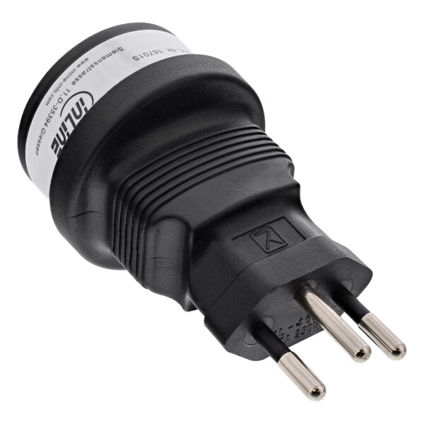 InLine® Travel Adapter Type J to F Switzerland plug to German socket