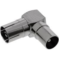 InLine® Antenne Koaxial Verbinder Stecker / Buchse, 90° gewinkelt, Metall