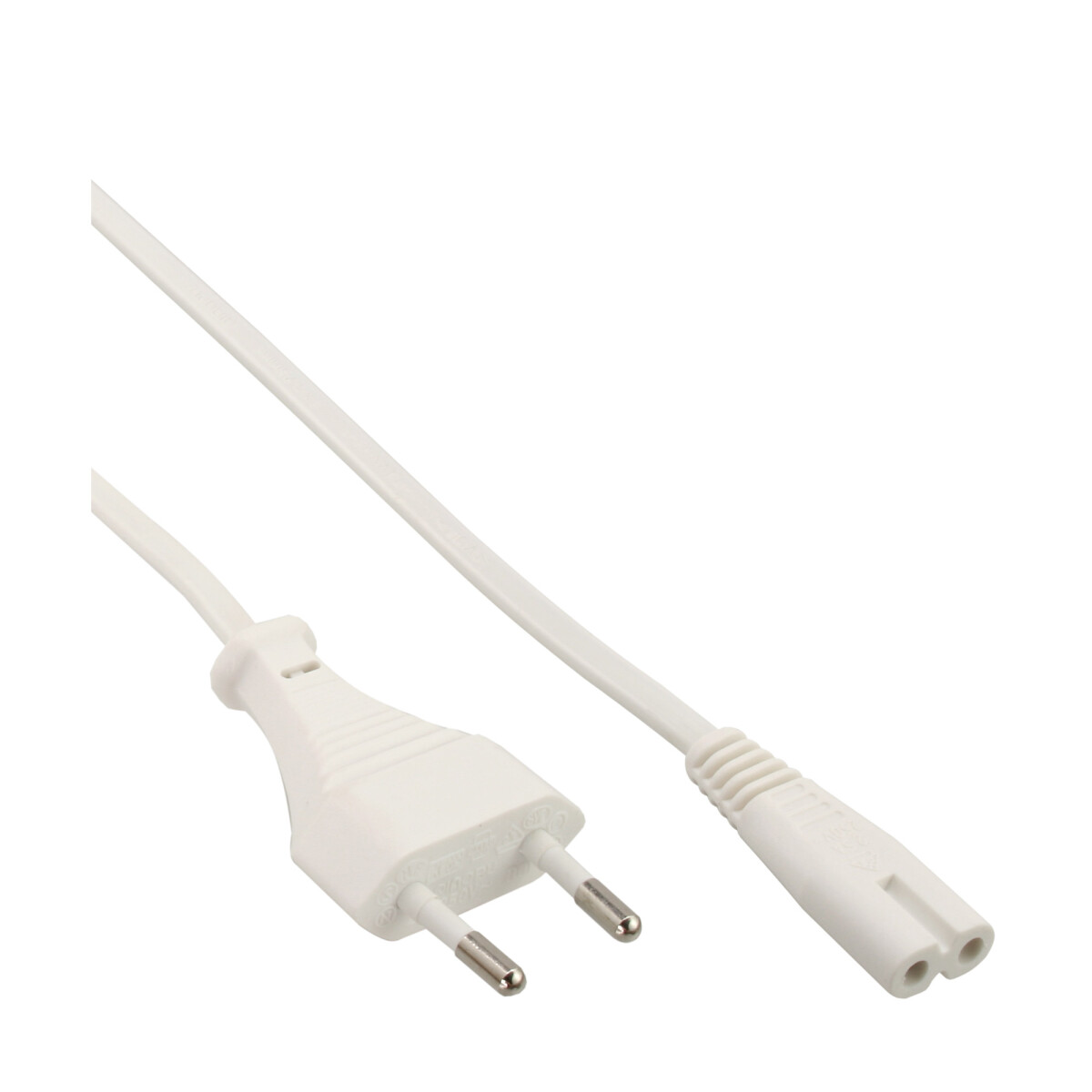 InLine® power cable, Euro male / Euro8 male, white, 1.5m