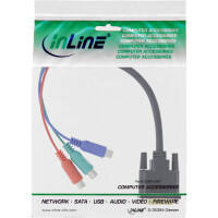 InLine® DVI-I Kabel, 24+5 Stecker 3x Cinch RGB, 15cm