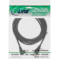 InLine® USB 2.0 Kabel, A an B unten abgewinkelt, schwarz, 0,5m