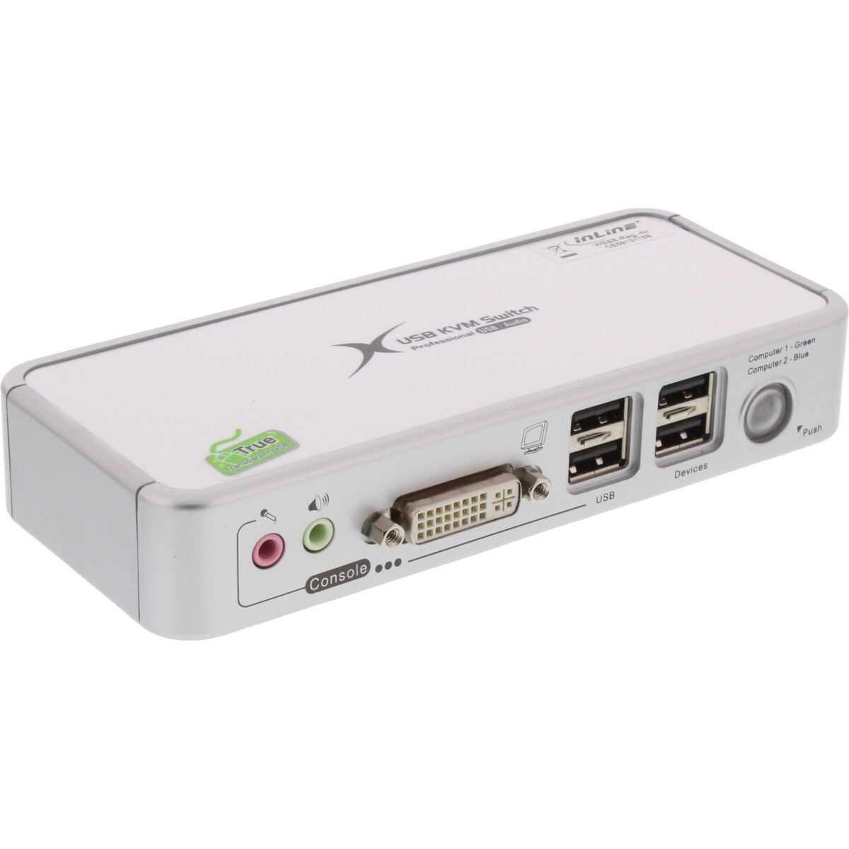 InLine® Compact Desktop KVM Switch USB DVI 2 Port +...