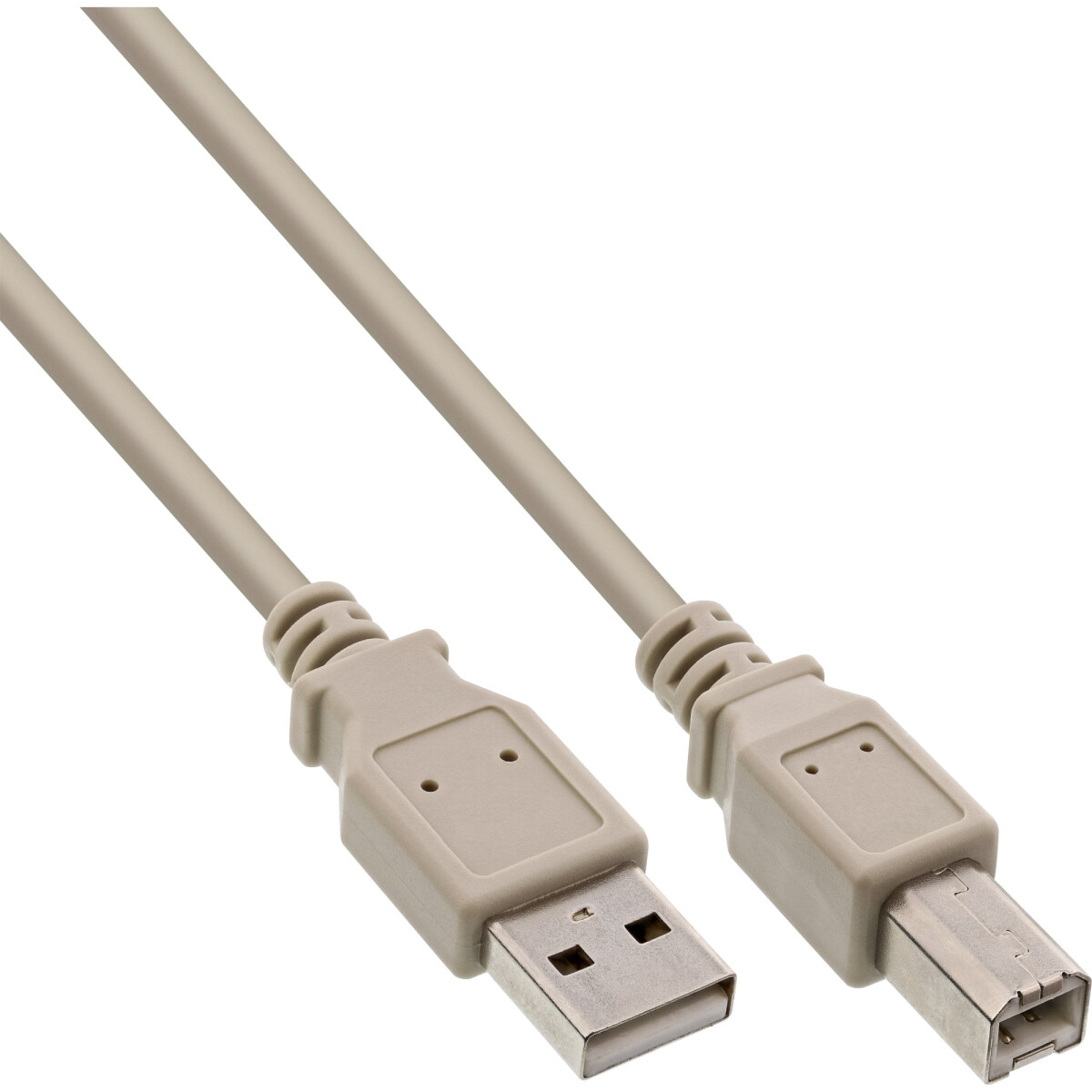 InLine® USB 2.0 Cable Type A male / B male grey 1.8m