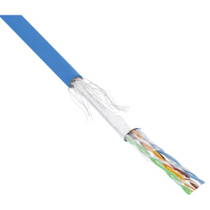 InLine® Patchkabel Cat.5e, blau, SF/UTP, AWG26, PVC, 100m