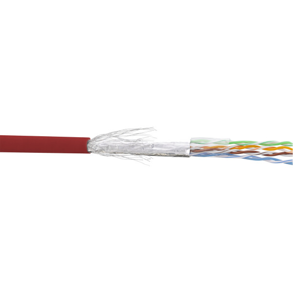 InLine® Patchkabel Cat.5e, rot, SF/UTP, AWG26, PVC, 100m