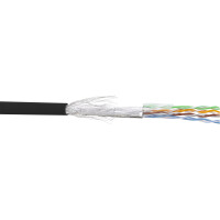 InLine® Patchkabel Cat.5e, schwarz, SF/UTP, AWG26, PVC, 100m