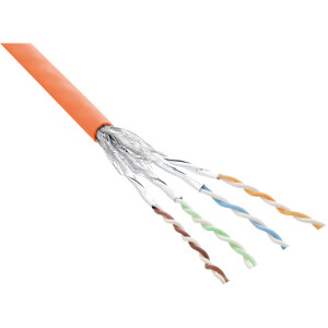 InLine® Patchkabel Cat.6 S/FTP (PiMf), orange, AWG27, PVC, CU, 100m